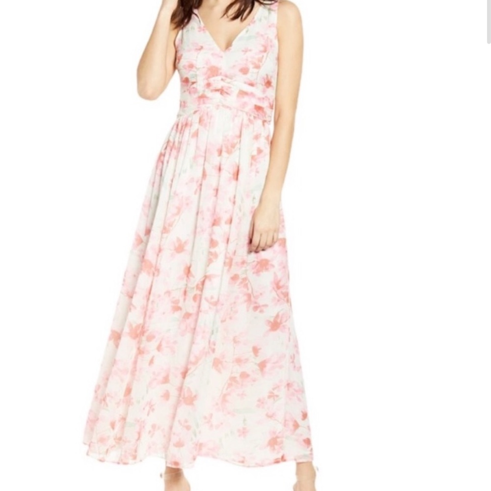 NWOT Leith White & Pink Floral Print Maxi Dress - Picture 2 of 10